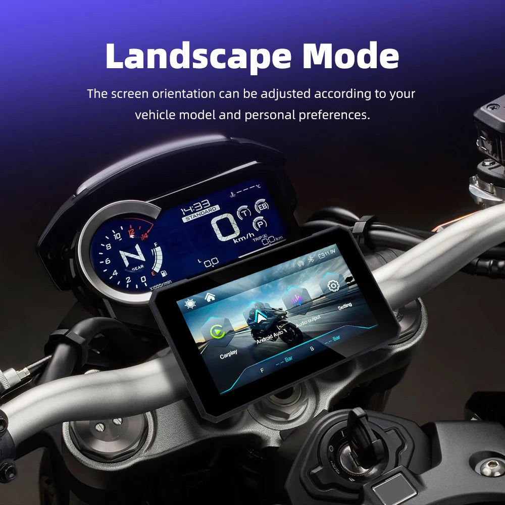 EKIY 5 Inch Motorcycle Carplay GPS WiFi MOTO Navigation Wireless CarPlay Wireless Android Auto Motor Rotating Screen