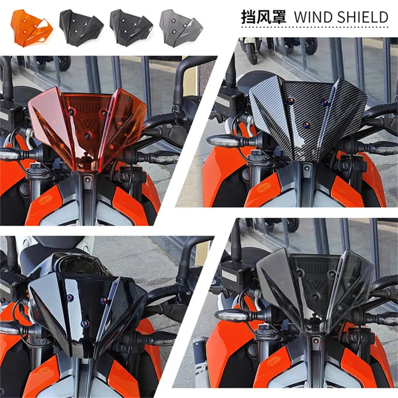 2017-2023 Motorcycle Windscreen Windshield Wind Deflectors Shield Protector For DUKE 390 125 DUKE390 DUKE125