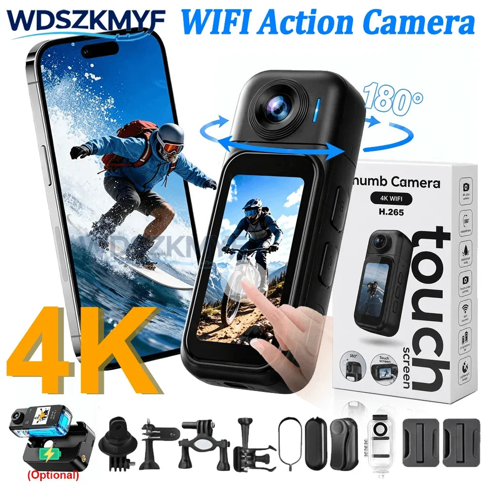 4K/1080P Outdoor Sports Camera In Helmet Motorcycle Bike Sport Mini Filming Bicycle Action Body Cam Video WIFI POV Vlog camera