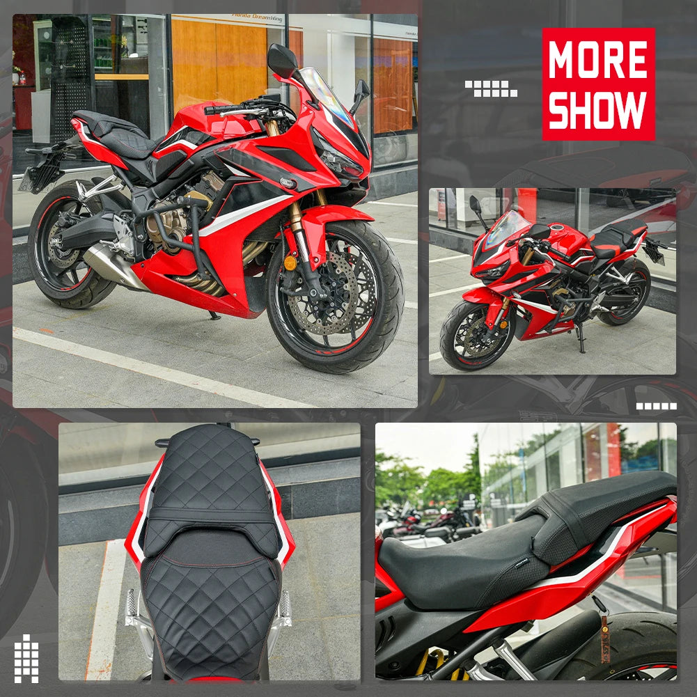 WOLFLINE Rider & Passenger Seat Saddle Cushion for Honda CB650R CBR650R 2019-2023 Front Rear Seat Cushion Pillion