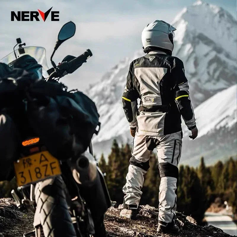 NERVE Motocross Riding Clothes Autumn Winter Warm Waterproof Motorcycle Jacket Pants Men CE Anti-fall Off Road Jacket Rally Suit
