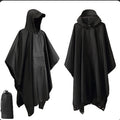 3-in-1 Outdoor Military Raincoat with Hood Waterproof Sleeve Rain Poncho Motorcycle Cover Camping Hiking Travel Rainwear Tent