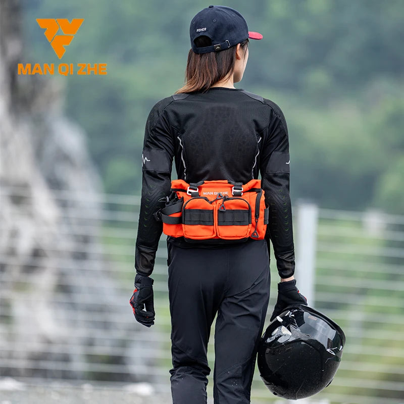 FEHER Motorcycle Waist Bag Waterproof Oxford Cloth Material Motorbike Travel Bag MQZ-105 Tear-resistant Outdoor Riding Gear