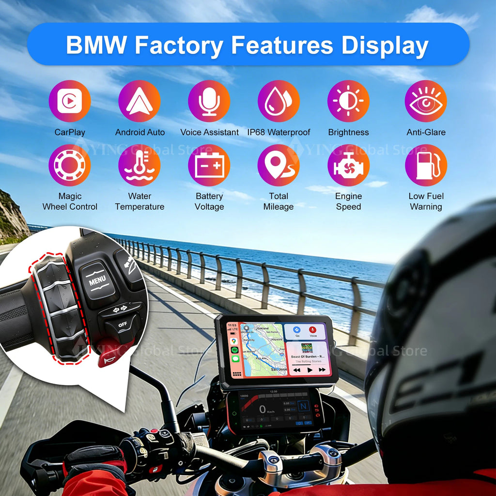 B7pro Wireless Andriod Auto Carplay Screen for Bmw XR M1000 R1200GS R1250GS S1000XR R1300GS 7 Inch Portable Motorcycle Navigator