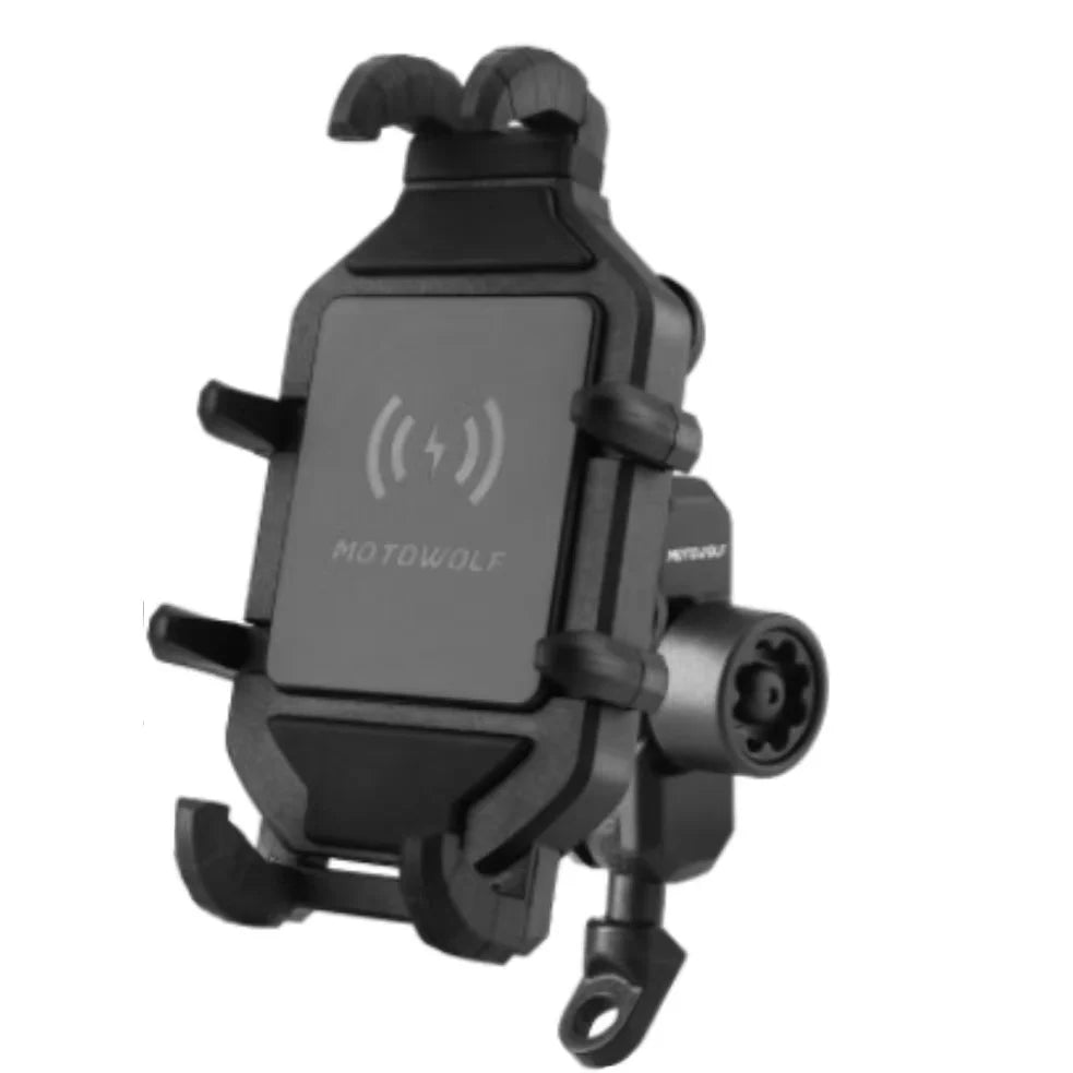 MOTOWOLF Motorcycle Outdoor Shock Absorbing Mobile Phone Holder Eight Claw Fixed Holder Wireless Charging Navigation Holder