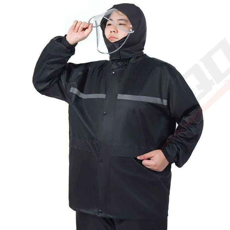 Plus Size Rain Suit Separate Motorcycle Rain Jacket & Pants Heavy Duty Anti-storm Fishing Delivery Outdoor Riding