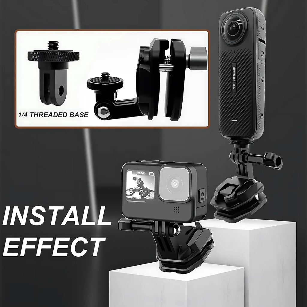 Aluminum Alloy Motorcycle Windshield Clip Camera Mount for GoPro Hero 13 12 11 10 9 8 7,Insta360 X4 X3,DJI OSMO Action 5Pro/4/3