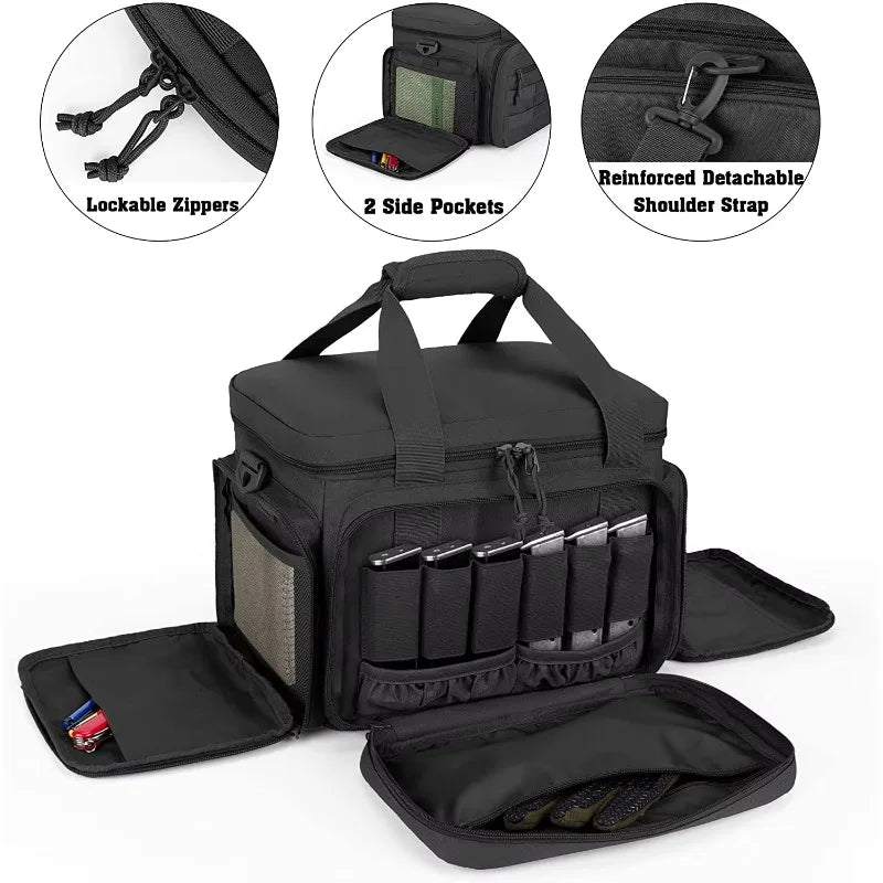 Tactical MOLLE Tote Bag for Vehicle Passenger Seat Rescue Duty Gear Shoulder Hand Carry Black