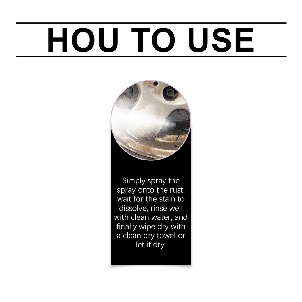Car Rust Remover Spray Fast Acting Clean Alloy Rim Tire Stains Remove Rust Dirt Restore Original Shine Car Detail Polish Cleaner