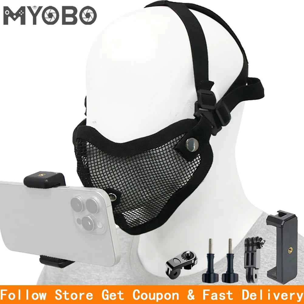 Motorcycle Chin Stand Mount Helmet Holder for DJI Action 6 Full Face Holder for GoPro SJCAM SJ4000 AKASO Action Camera Accessory