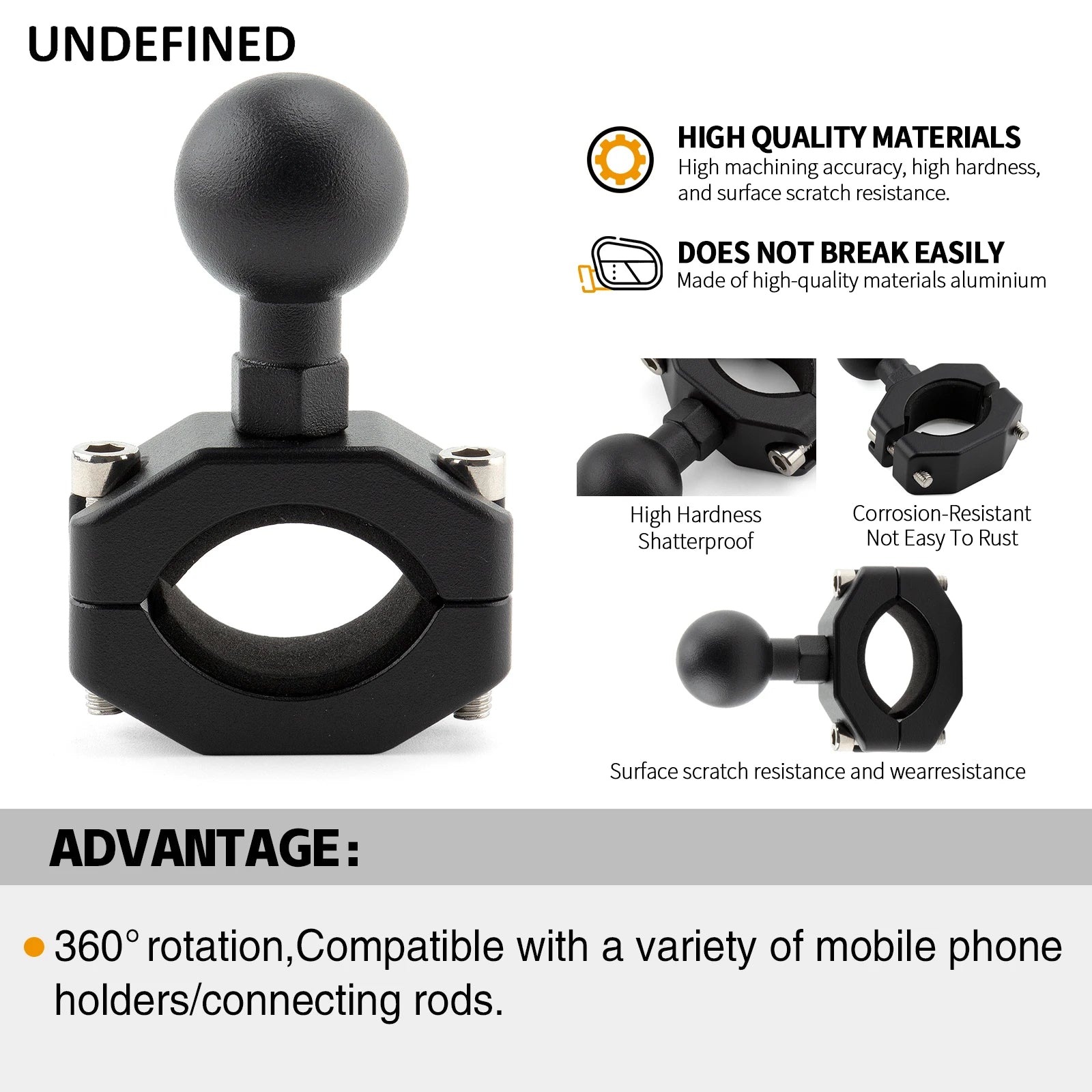 Ball Head Adapter Mount Base Motorcycle Handlebar Rearview Mirror Bracket for DJI GoPro Insta360 Action Camera Accessory