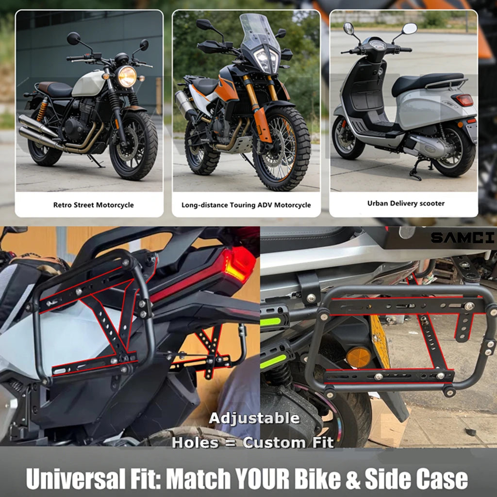 Quick Detachable Motorcycle Side Case Bracket - Universal Aluminum Alloy Luggage Rack Carrier For Yamaha Honda Suzuki Kawasaki