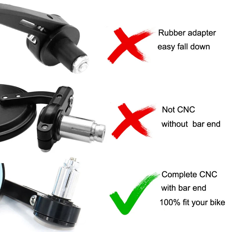 For Royal Enfield Super Meteor 650 CNC Aluminum Motorcycle Bar End Mirror Universal Rear view Mirrors 7/8" 22mm Accessories