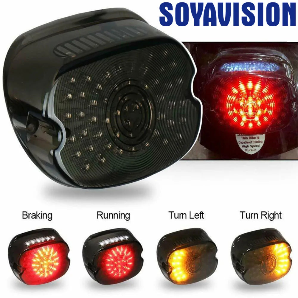 DOT Motorcycle LED Brake Tail Light Rear Turn Signal Lamp for Harley Sportster Dyna Fatboy Softail Touring Road Glide Road King