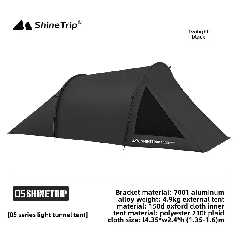 ShineTrip Camping Tent Double Multi Functional Waterproof Sunscreen Large Space Tunnel Tent Motorcycle Camp Travel Skyline Tent