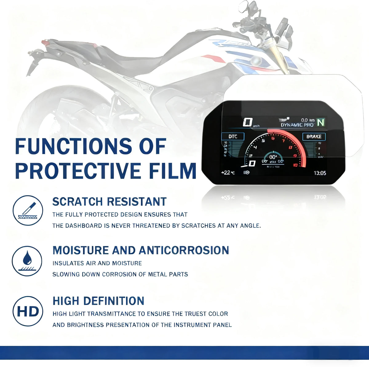 LCD TFT For BMW R 1300 GS ADVENTURE Display Protector R1300 GS ADV Motorcycle Instrument Protection Film Dashboard Screen Films
