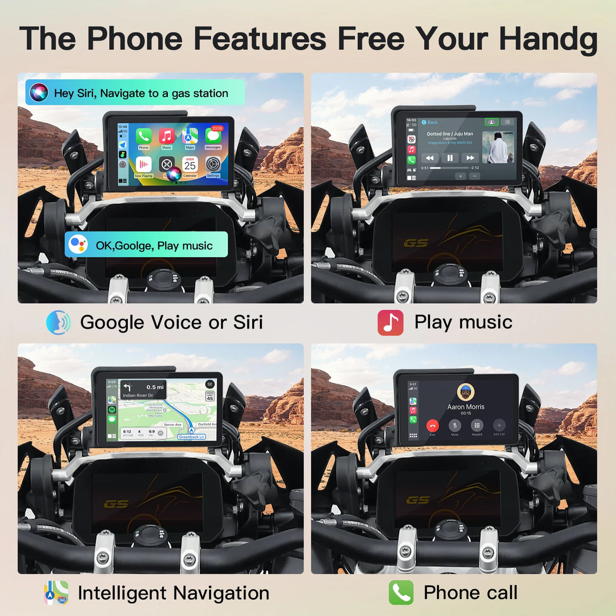 CARABC 6" MB6 Motorcycle Navigation Wireless Carplay Android Auto For BMW  R1300GS S1000 XRF750GS XR M1000 R1200GS R1250GS