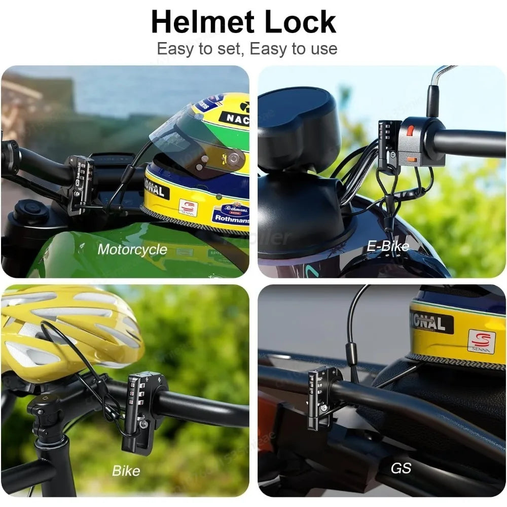 Motorcycle Handlebar Helmet Lock Aluminum Alloy Anti Theft Lock for Handlebar Diameter Within 0.875"/1"/1.125" Bike ATV Scooter