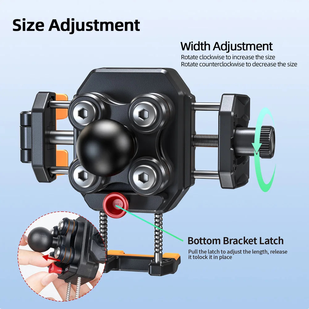 Anti-Theft Motorcycle Phone Mount Holder with Vibration Dampener & High-Speed Secure Lock,Handlebar Cellphone Cradle for Bicycle