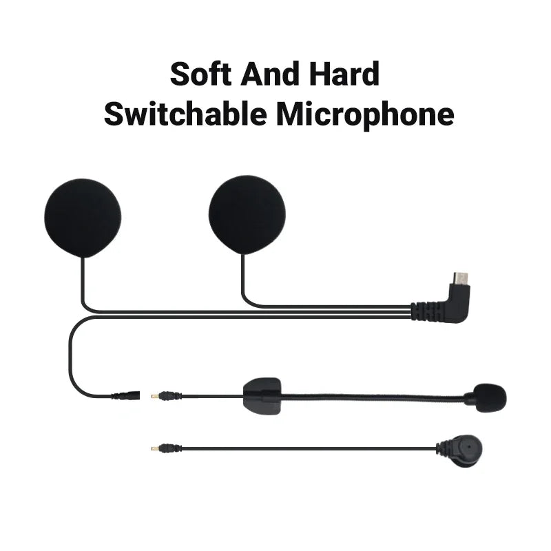2pcs Headphone Microphone Accessories 2 In 1 Earphone Suit for Freedconn TCOM OS TCOMSC FDC-VB TCOM02 Motorcycle Helmet Intercom