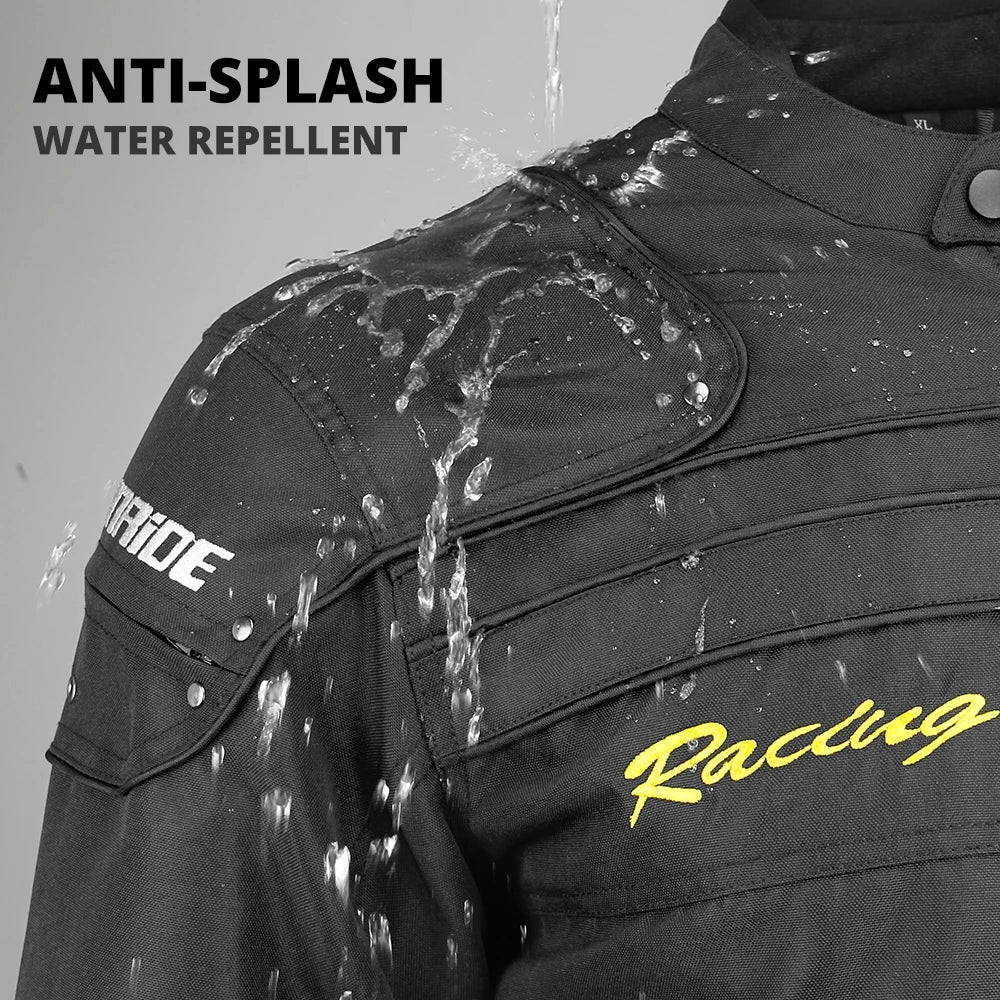 Men's Motorcycle Jacket Anti-Fall Wear-Resistant Motocross Riding Clothing Windproof Motorbike Jacket With 5pcs Protector
