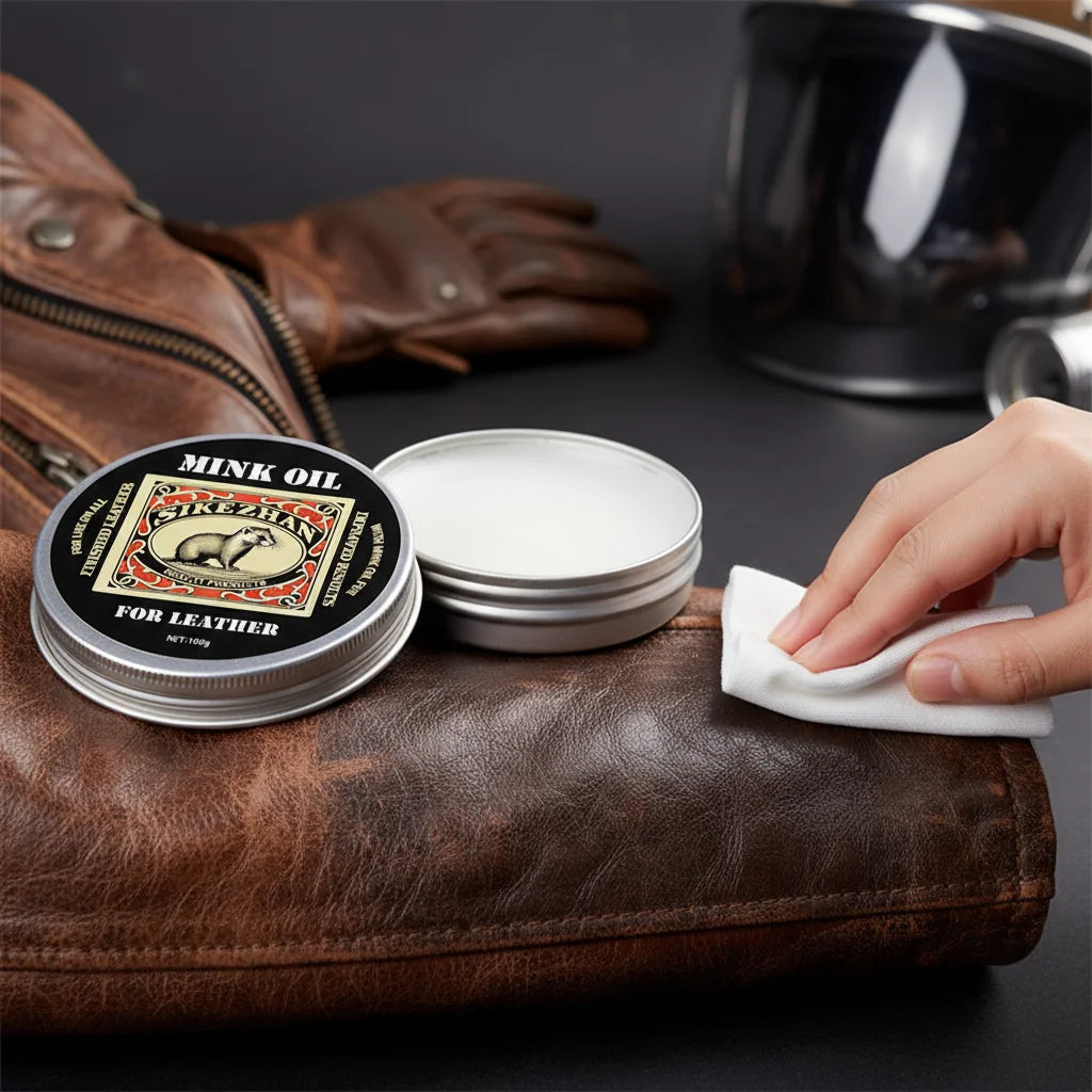 Professional Motorcycle Leather Care Cream,Conditioner&Cleaner  Jackets,Pants,Gloves Nourishes,Protects&Restores,100%Natural Wax