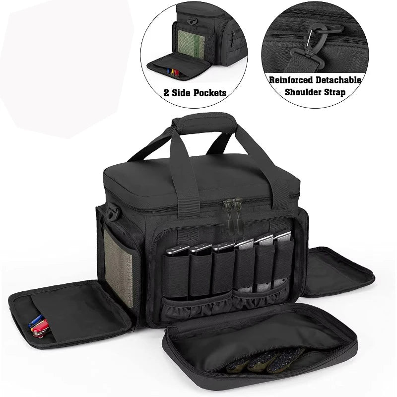 Tactical MOLLE Tote Bag for Vehicle Passenger Seat Rescue Duty Gear Shoulder Hand Carry Black