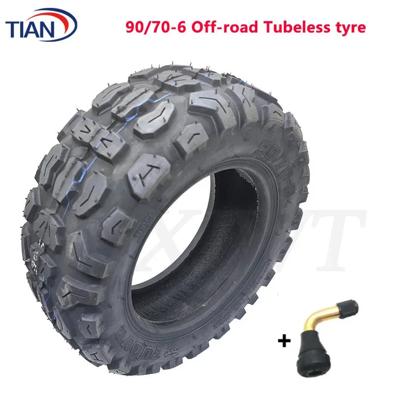 TUOVT 90/70-6 Anti-skid Tire 90/55-6 Non-slip Off/city-road Tubeless Tyre with Valve for Electric Scooter Motorcycle Accessories