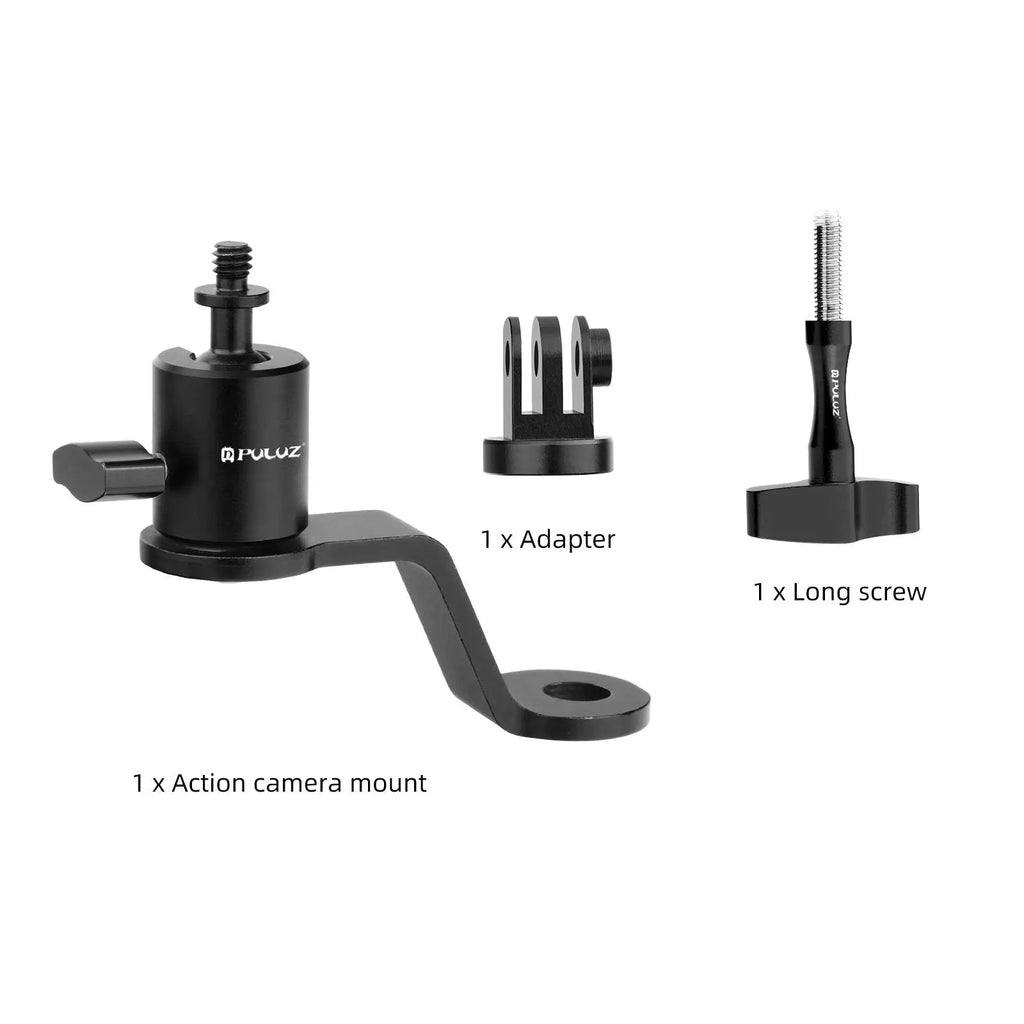 PULUZ Motorcycle Rearview Mirror Aluminum Alloy Action Camera Holder Mount