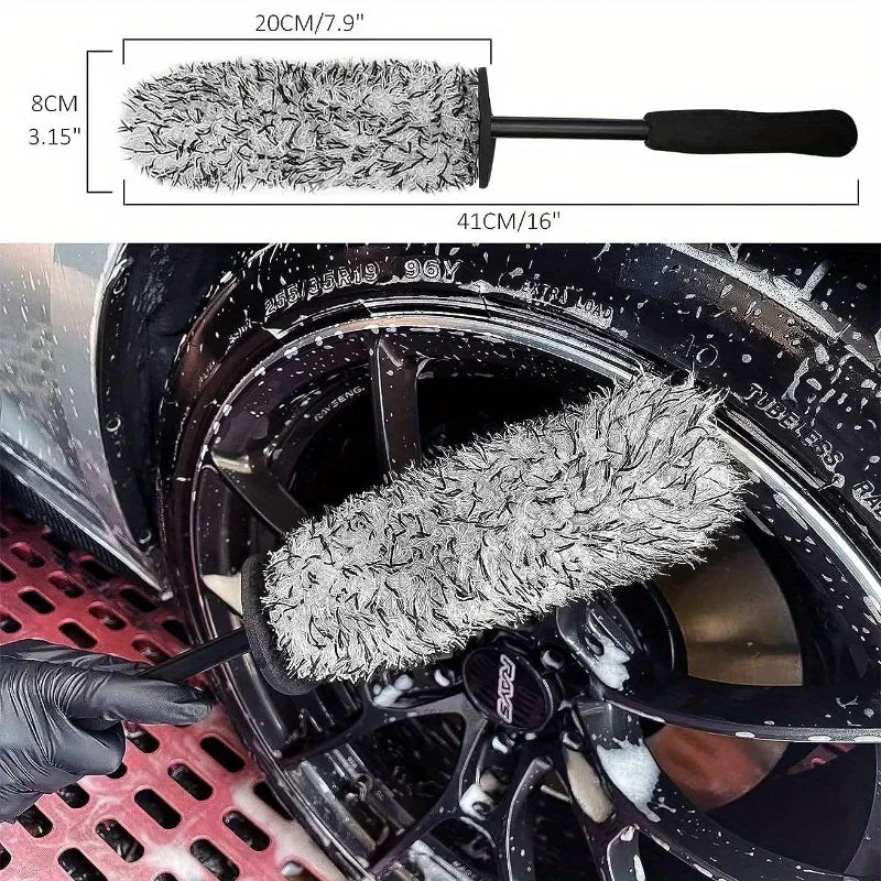 Car wheel hub brush set, deep-penetrating tire cleaning brush, detail brush, cleaning kit