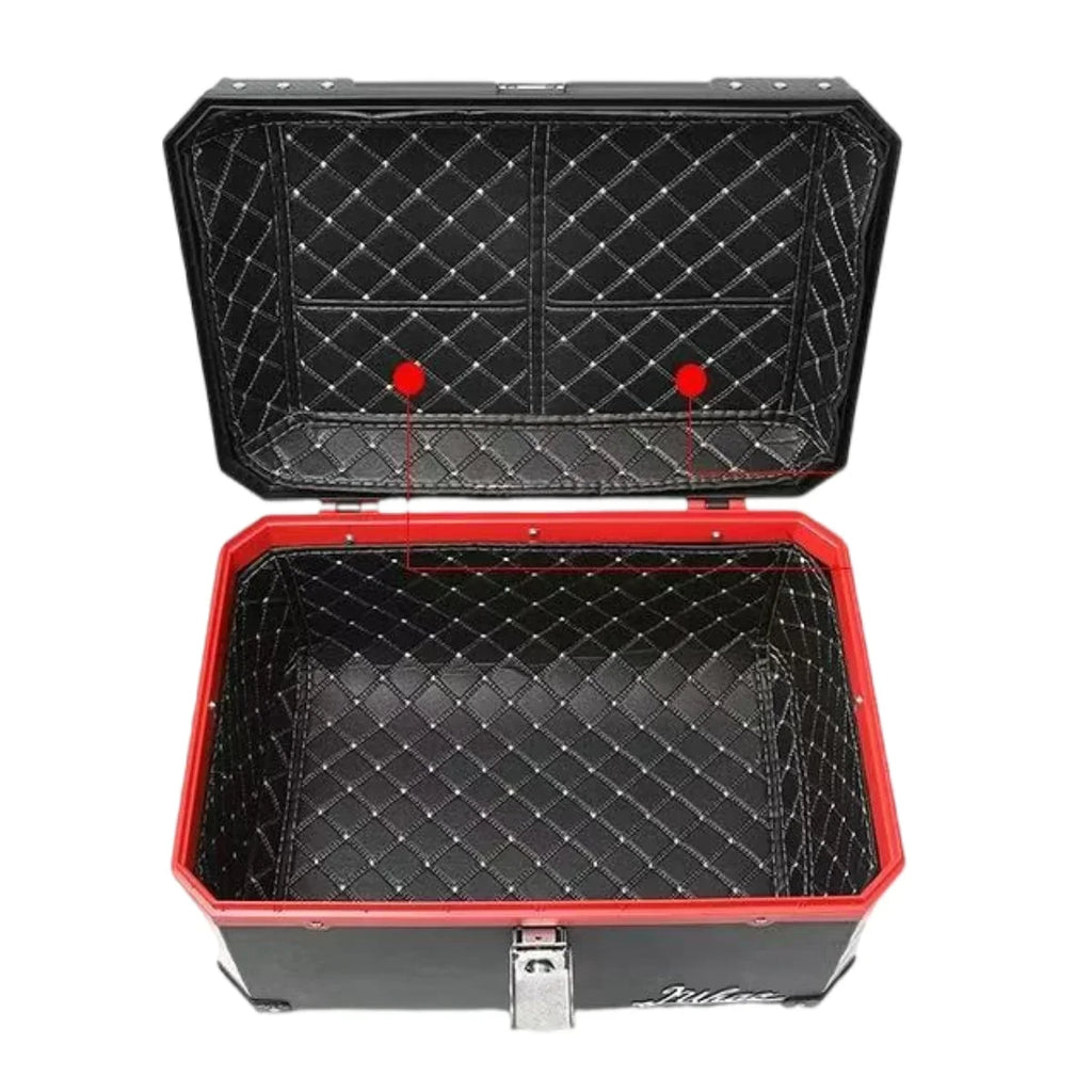 1pc 68L/18 Gallon Motorcycle Luggage Box with Base,Reflective Strips, Interior Padding, motorcycle accessories for Outdoor Ridin