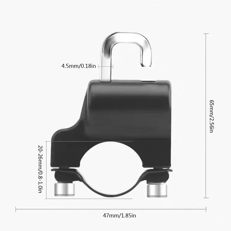 Helmet Lock for Motorcycle Scooter Atv Bicycle Universal Security Anti-theft Handlebar Lock 20mm-26mm with Keys Handle Locks