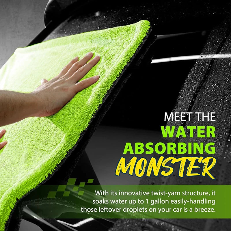 1400GSM Ultra-Thick Drying Towel for Car/Motorcycle Oversized 60x120cm Cleaning Cloth Soft High Absorbent Car Detailing Towel
