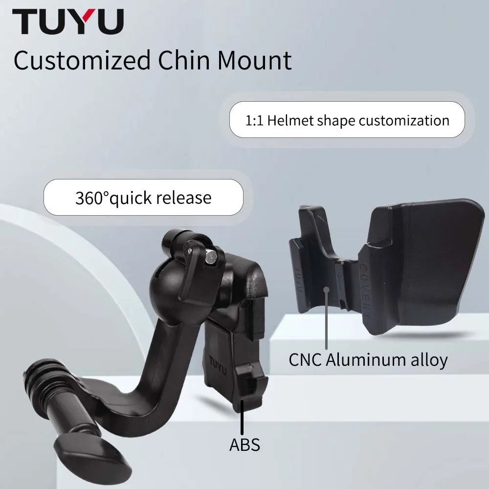 TUYU SCORPION EXO-Covert X Helmet Custom Aluminium Chin Mount for GoPro Hero12 11 10 9 8 Insta360 X4 X3 X2 One Rs DJI 3 4 Camera
