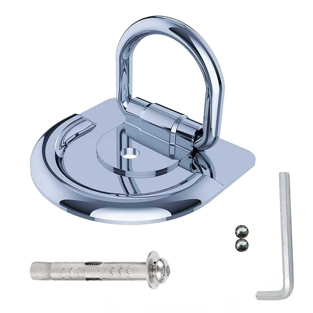 1kits oldable Steel Ring Motorcycle Security Anchor with Expansion Bolts for Garage Trailer Scooter Bicycle Parking Lock