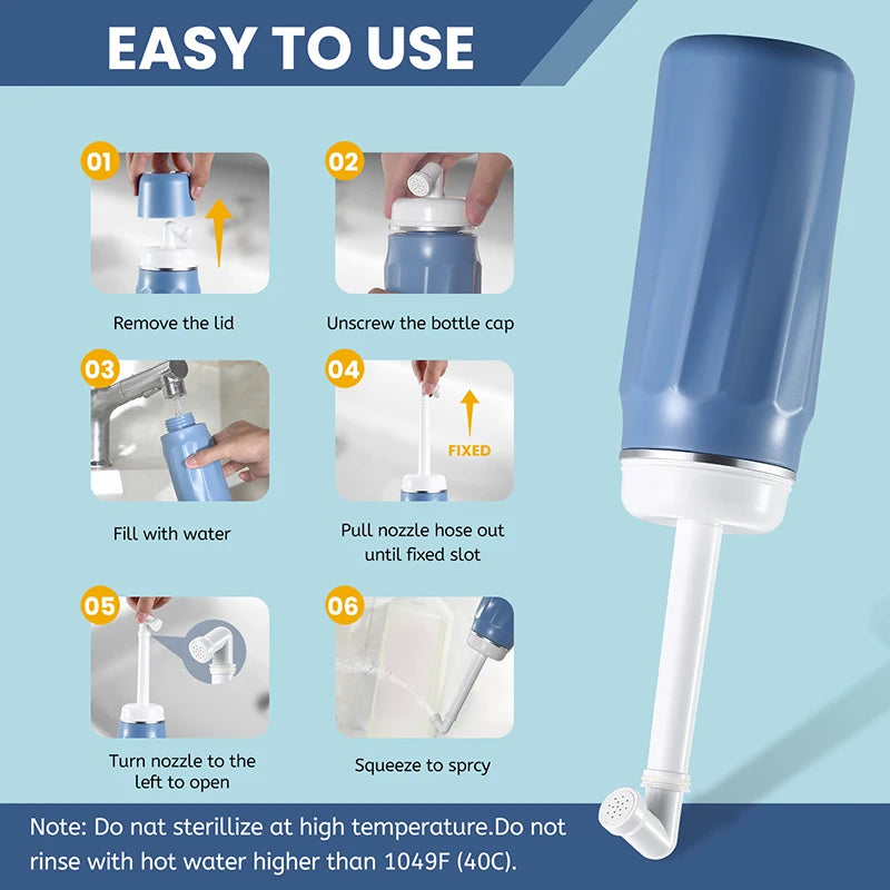 400ml 570ml Portable Bidet Spray Handheld Travel Bidet Personal Cleaner Hygiene Bottle Spray shower Washing Baby Flushing Device