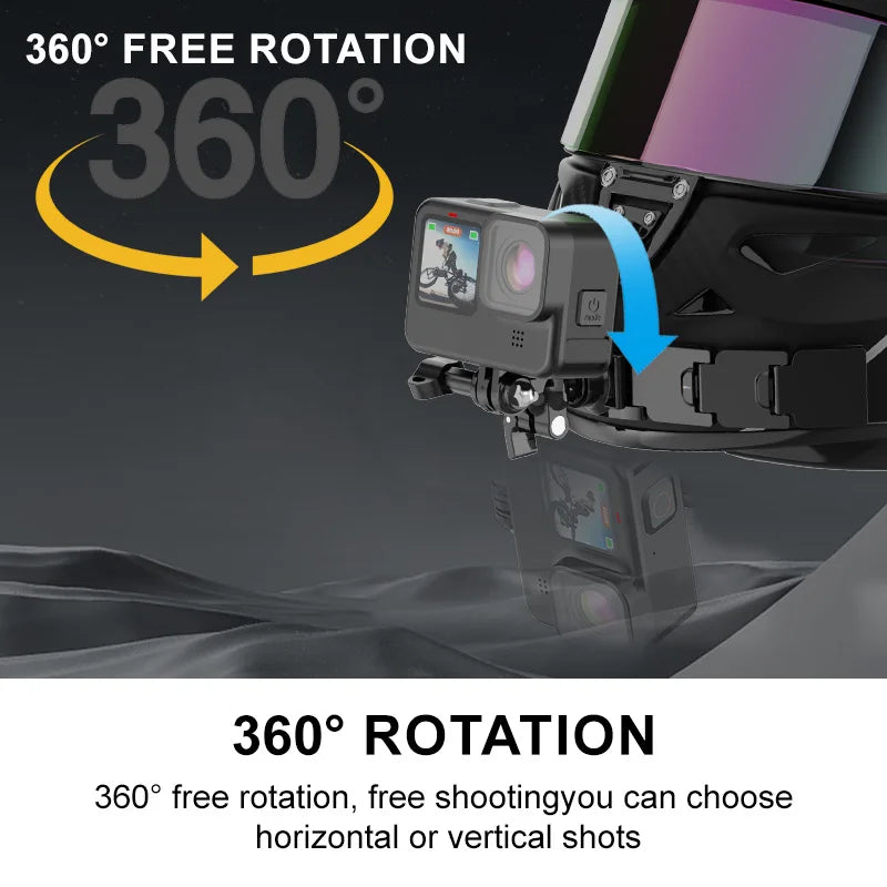 Helmet Chin Mount Camera Mount for GoPro Hero 12 11 10 9 8 7 5 Yi 4K for Insta360 Camera Foldable Front Chin Mount Accessory