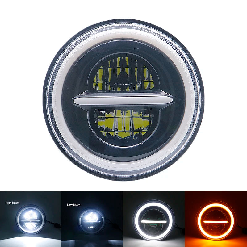 7 Inch Led Auto Headlight Motorcycle LED Headlight DRL Angel Eyes for Harley Honda Yamaha Jeep Lada Niva Urban Car H4 Headlamp