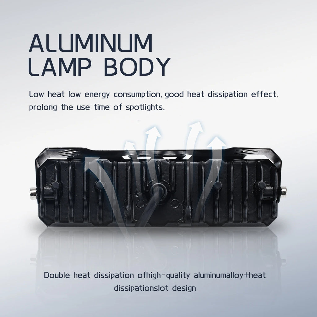 Motorcycle LED Spotlight Dual Color Hi/Low Beam Spot Fog Lamp For Jeep Truck Tractor SUV ATV 4x4 Offroad Driving Headlight 12V