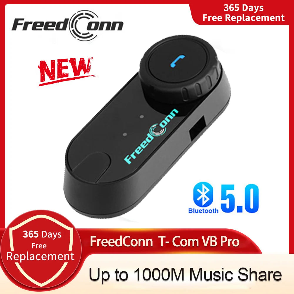 Freedconn Helmet Bluetooth Headset Group Motorcycle Intercom Headphones FM Music Share Intercomunicador up to 6 Riders T Com VB
