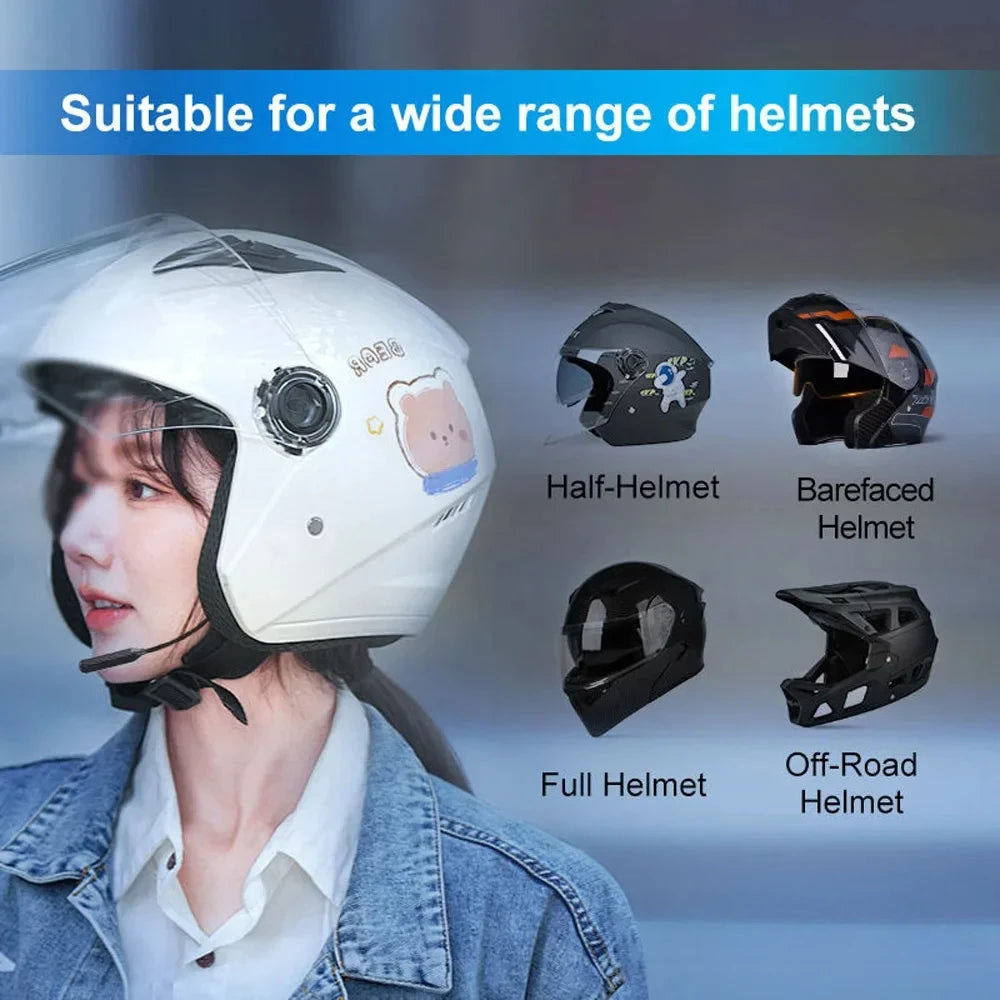 Bluetooth Motorcycle Helmet Headset Wireless Headphones With Microphone Earphone ENC Noise Cancelling Handsfree Talking Driving