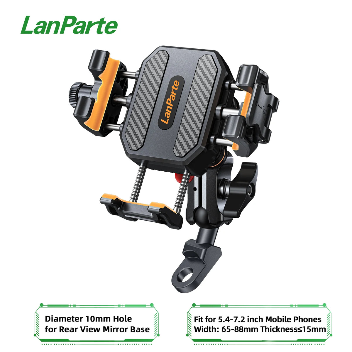 Anti-Theft Motorcycle Phone Mount Holder with Vibration Dampener & High-Speed Secure Lock,Handlebar Cellphone Cradle for Bicycle