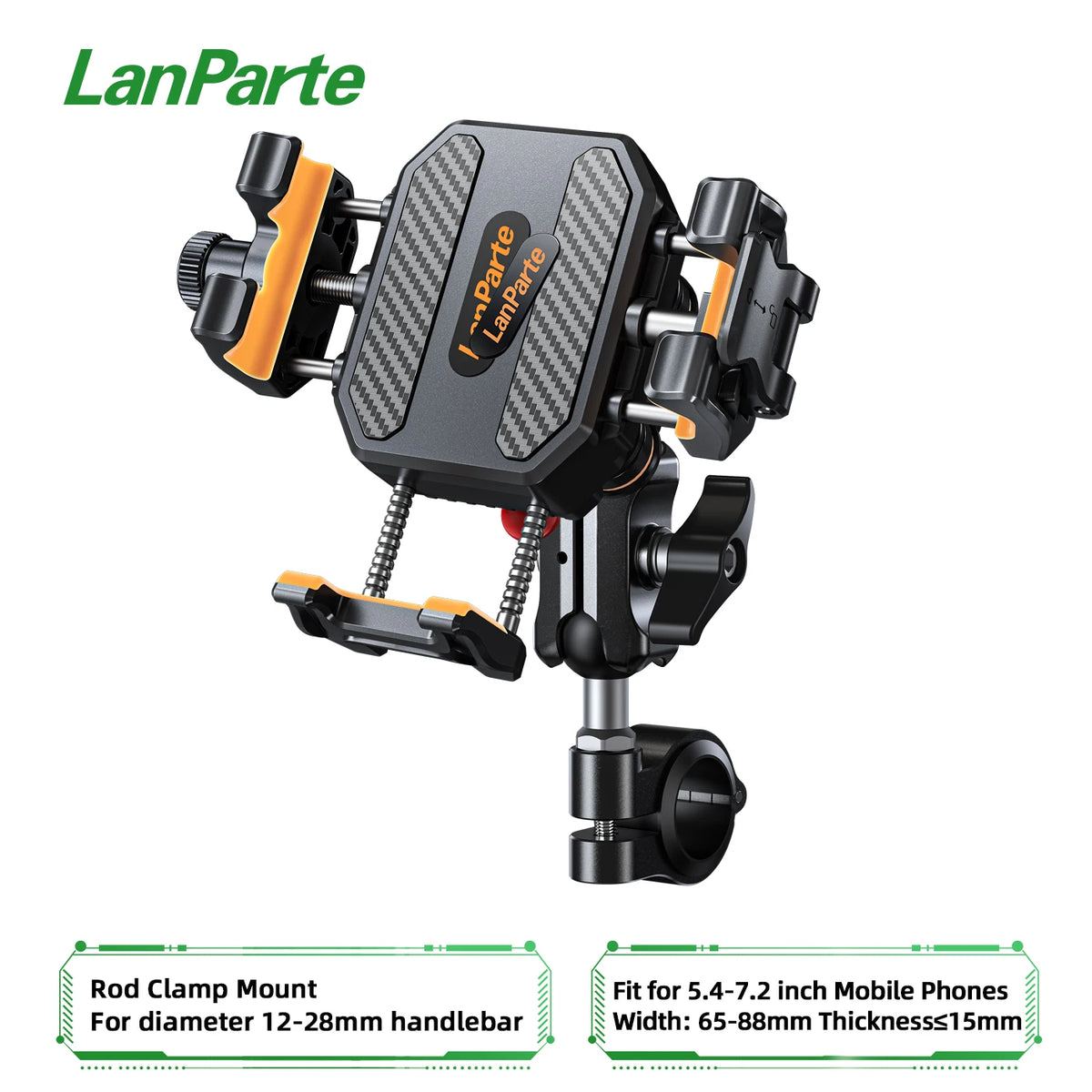 Anti-Theft Motorcycle Phone Mount Holder with Vibration Dampener & High-Speed Secure Lock,Handlebar Cellphone Cradle for Bicycle