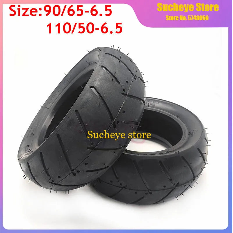 11 Inch 90/65-6.5 Front Vacuum Tire 110/50-6.5 Rear Thickened Tubeless Tyre for Mini Motorcycle 47-49cc Pocket Dilt Pit Bike