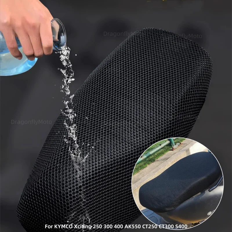 For KYMCO Xciting 250 300 400 AK550 CT250 CT300 S400 Summer 3D Mesh Motorcycle Seat Cover Sunscreen Breathable Scooter Electric