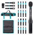 1/4" 2-14Nm Bike Torque Wrench 21pcs Bike Torque Wrench Set Socket Spanner with Impact Bit Bicycle Motorcycle Ratchet Repair Kit