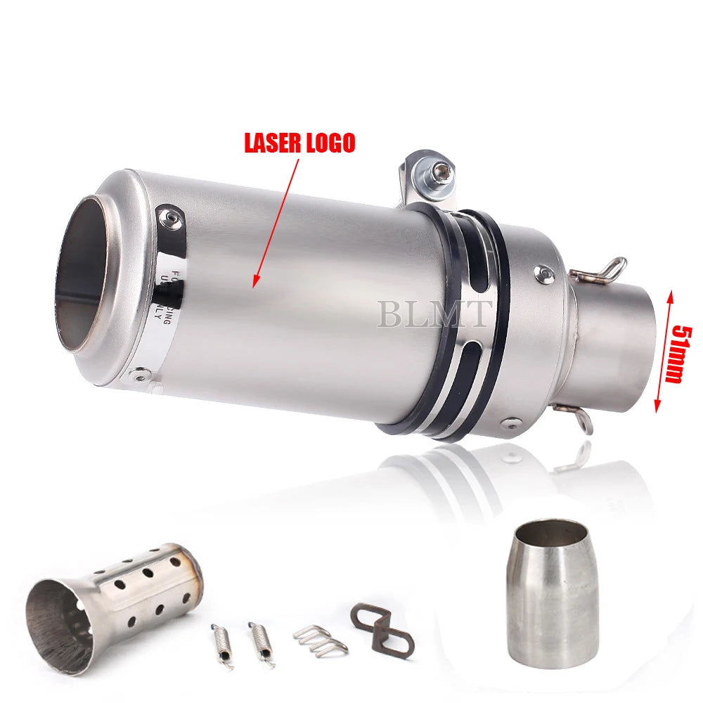 Universal 51/60mm motorcycle sc exhaust inox muffler carbon fiber exhaust with DB Killer for z900 R3 R25 MT07 MT09 R1 Z400 Z650