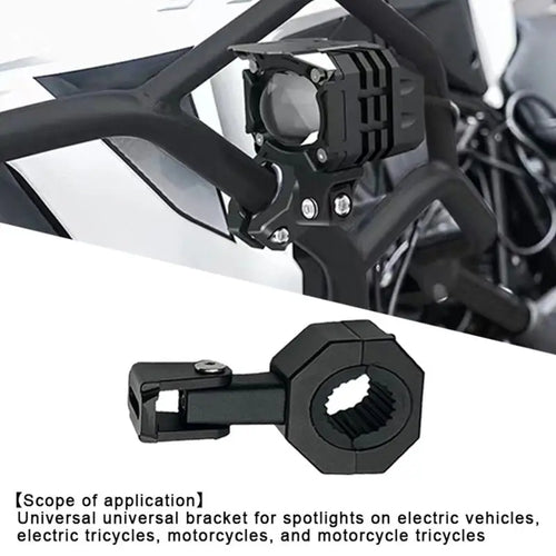 1/2Pcs Motor Auxiliary Light Bracket 360° Adjustment For Spotlight Fog LED Driving Lights Motorcycle Light Bar Mount Tube Clamp
