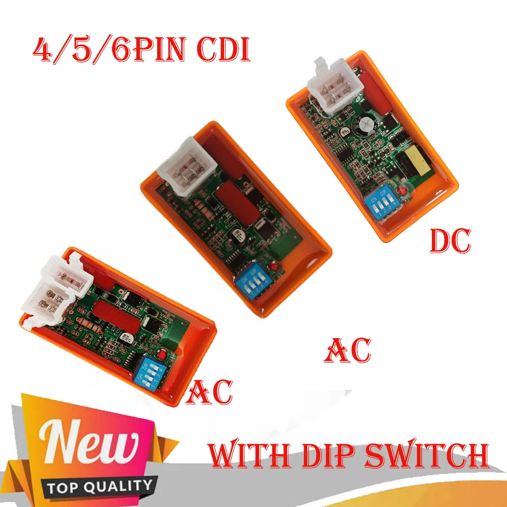 Motorcycle Lgnition 6 Pin 5 Pin AC CDI Box 4 Pin DC CDi with DIP Switch Speed limit4000-12000 for BIZ100 SUPER100 XY50-Q WEB100