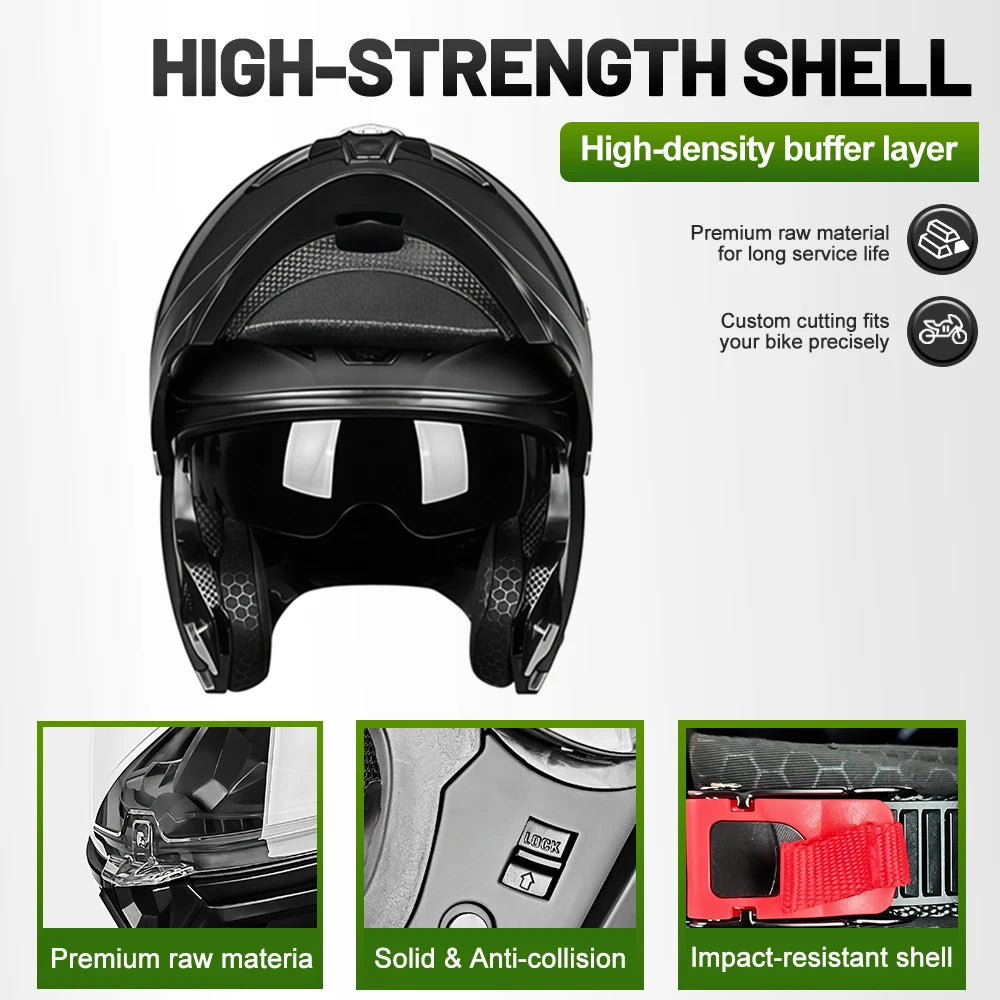Motorcycle Full Face Helmet DOT Motocross Racing Four Seasons Anti-Fog Safety Casco for Men Women Adult Street Bike Riding